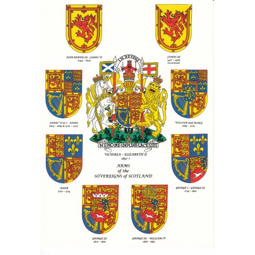 Heraldic Card : Arms of the Sovereigns of Scotland